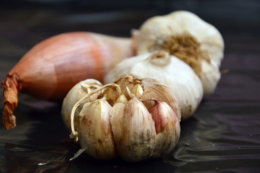 garlic, onion, vegetables